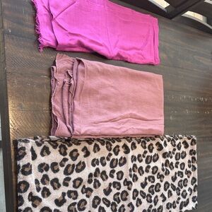 Pink and Leopard Print Scarves